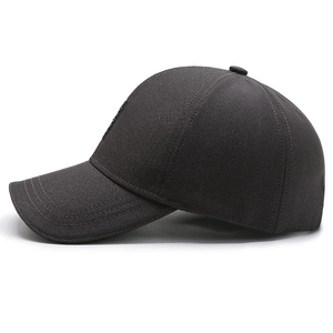 Classic dark grey structured baseball cap with reinforced brim and twill fabric texture