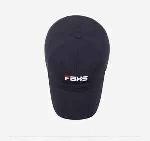 Top-down view of a navy baseball cap featuring 3D embroidered FBXS lettering on crown