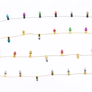 Colorful electroplated Christmas bulb bead strings for festive tree decorations and crafts
