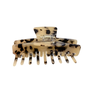 Elegant tortoise shell acetate hair claw clip for women on a clean white background
