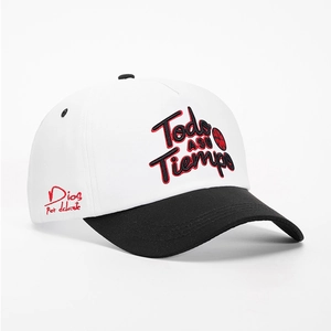 Casquette de baseball vintage bicolore avec broderie Todo ASU Tiempo et visière noire courbée