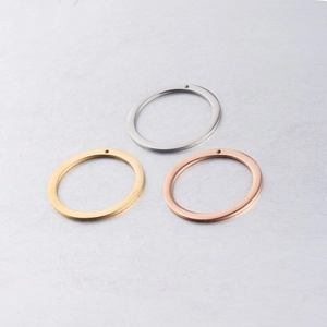 Hollow Round Circle Pendants Mirror Polished 304 Stainless Steel DIY Jewelry Making Charms Connectors For Necklace Earrings