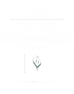 Detailansicht der Halskette mit Maßen, 29 cm Länge und grünen Strasssteinen Spezifikationen
