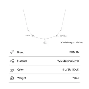 Minimalist S925 sterling silver clavicle necklace with geometric zircon pendants