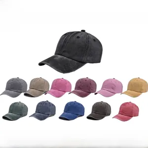 Kids Washed Cotton Baseball Cap Retro Distressed Sun Hat Breathable Outdoor Adjustable Duck Tongue Hat For Boys Girls