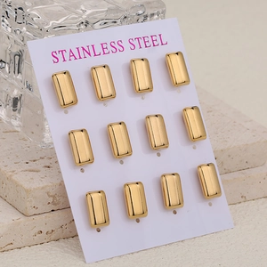 Minimalist Stainless Steel Rectangular Stud Earrings Set For Women Men 6 Pairs Geometric Non-Fading Gold Silver Earrings Fashion Jewelry