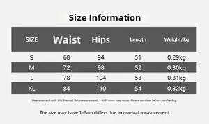 Guide des tailles avec mesures de taille et de hanches pour minijupe en cuir PU