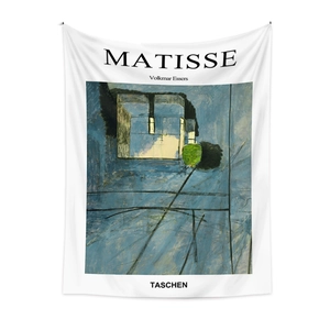 Detail view of Matisse art tapestry featuring classic print and elegant fabric texture