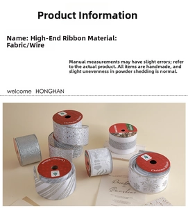 Detailed view of silver mesh Christmas ribbon with bendable wire edges for DIY bows