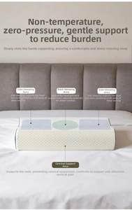 Ergonomic memory foam pillow with dedicated sleeping zones for side and back sleepers