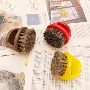 Retro finger ring beard and hair styling brush set with dense bristles for men