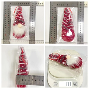 Christmas gnome plush ornament dimensions and weight measurement on white background