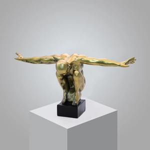 Sculpture Humaine Abstraite Résine Statue Athlète Plongeon Moderne Minimaliste Ornement Maison Bureau Bureau Décor