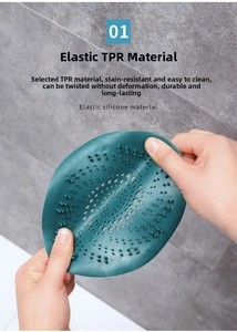 Primo piano del filtro per lavello in silicone verde scuro flessibile in materiale TPR