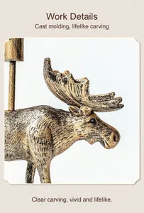 Gros plan du bougeoir élan vintage en fonte avec finition bronze et texture métallique détaillée