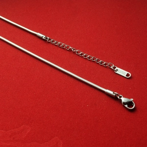Unisex stainless steel square snake bone chain necklace with adjustable lobster clasp