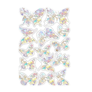 Holographic butterfly static window cling set with rainbow prism effect for decor
