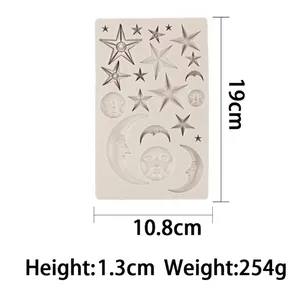 Stampo in silicone Stella e Luna per cioccolato fondente e artigianato in resina DIY