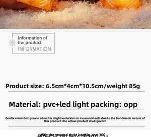 Detail of cute LED gingerbread man decor with warm glow and specific product dimensions