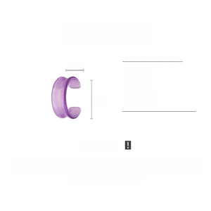 Detailed size specifications for irregular purple resin bangle with 8cm width and 6cm height