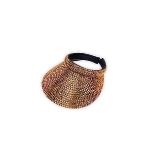 Rhinestone Sun Visor Hat Women Wide Brim Sparkly Empty Top Summer Beach Sunshade Breathable Luxury Fashion Accessory