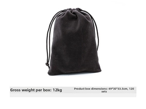 Gray velvet drawstring pouch for hairbrush storage and scratch-resistant protection
