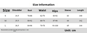 Detailed size guide chart for this backless ruched slim fit dress in centimeters