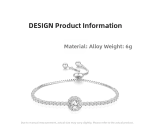 Detail of silver adjustable drawstring bracelet with sparkling zircon and center stone