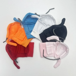 Set of 6 colorful knitted hoodie covers for car gear shifts in various vibrant colors