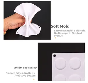Makro-Detail der flexiblen weißen Silikonform mit glatten Kanten und weicher Textur