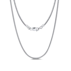 Minimalistische 925 Sterling Silber Rund Schlangenkette Halskette Für Damen Herren Hochglanzpoliert Schmuck Geschenk