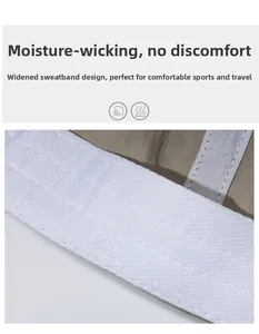 Detail of the widened sweatband design for moisture-wicking comfort on a baseball cap