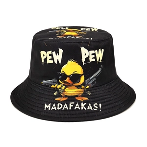 Chapeau bob canard avec imprimé Pew Pew Madafakas pour le style urbain et protection solaire