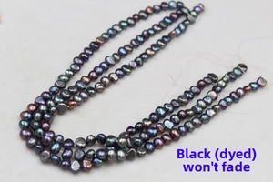 Irregular black baroque freshwater pearls with non-fading dyed finish for DIY jewelry