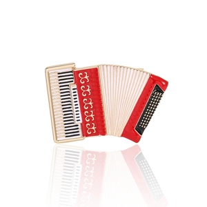Elegant enamel accordion musical instrument brooch pin for suits and coats