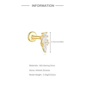 Spécifications des boucles d'oreilles cerf-volant en argent 925 avec zircons AAAAA