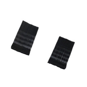 Set of basic black metal bobby pins with rounded tips on a clean white background
