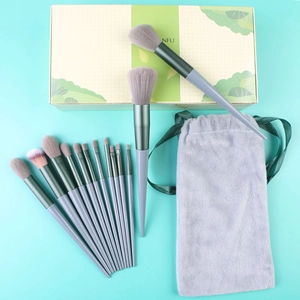 Professional Makeup Brushes For Women Synthetic Fiber Bristles Soft Foundation Eyeshadow Blush Tools With Storage Pouch