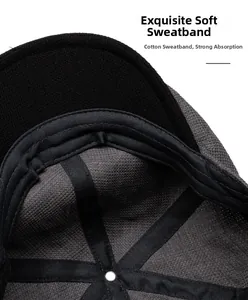 Internal detail of cotton beret showing high sweat absorption band and stitching