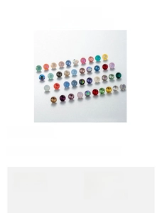 Detailed catalog of 6.2mm colorful round zircon studs for DIY jewelry accessories