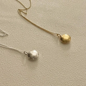 925 Sterling Silver Bean Pendant Necklace Minimalist Polished Round Ball Jewelry For Women Gift