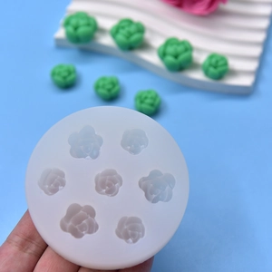 7-cavity succulent silicone mold for DIY baking and handmade flower-shaped soap making