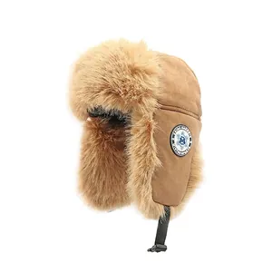 Winter Trapper Hat Thick Suede Faux Fur Earflap Hat Windproof Warm Outdoor Skiing Riding Ushanka For Men Women