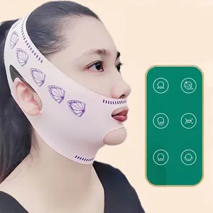 Pink V-line face lifting strap for facial contouring and sagging skin reduction