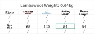 Detailed size chart and material specs for the stylish faux lamb wool casual jacket