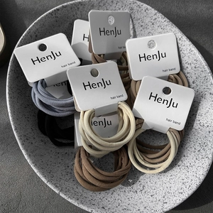 Seamless Elastic Hair Ties Woven Fabric High Stretch Solid Color Earth Tones Minimalist Ponytail Holder Accessories Women Girls