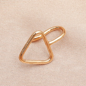 Manchette de nez géométrique en forme de U en cuivre avec anneaux entrelacés or rose