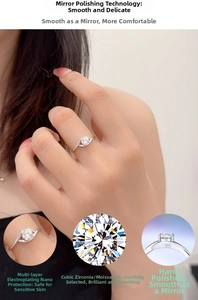 Detailed view of S925 silver moissanite ring with twisted band and mirror polishing