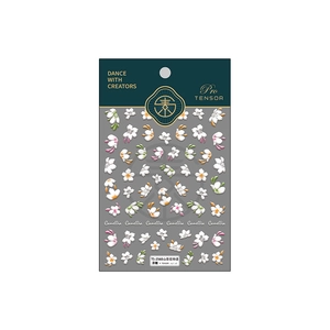 Adesivi per unghie 3D a rilievo TS-2560 con motivi di camelia per nail art elegante