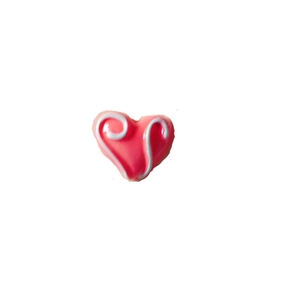 Pink heart resin charm with white spiral texture for DIY cream glue phone case deco